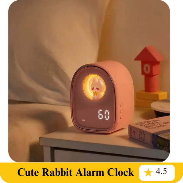 Cute Rabbit Alarm Clock Cute Rabbit Alarm Clock Children's Cartoon Light Bedside Soft Light Night Lamp Timed Charging Duration Lovely Alarm Clock Lovely Gift