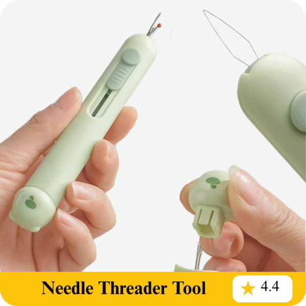 3 in 1 Needle Threader Tool Set with 2 Needle, Sewing Needle Threader, DIY Needle Threader Hand Machine Sewing Tool with Seam Ripper for Sewing Crafting,Needle Thread Inserter (Green, 1pcs)