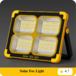 Bhavyta 100W LED Work Light Rechargeable 10000LM Solar Construction Floodlight – 12000mAh Battery, 4 Lighting Modes, USB Power Bank, Portable Waterproof Spotlight for Outdoor, Camping & Emergency